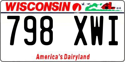 WI license plate 798XWI