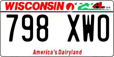 WI license plate 798XWO