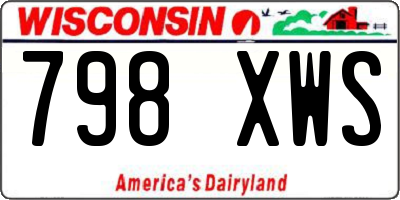 WI license plate 798XWS