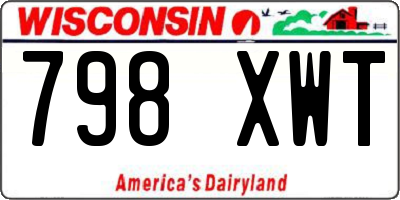 WI license plate 798XWT