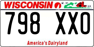 WI license plate 798XXO