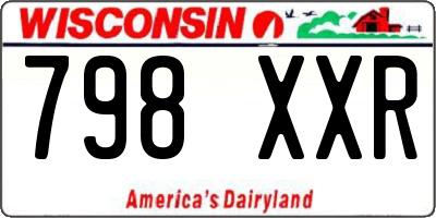 WI license plate 798XXR