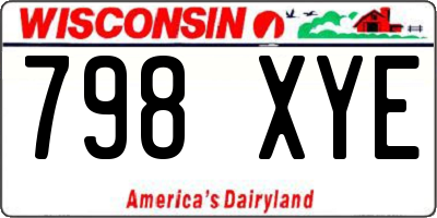 WI license plate 798XYE
