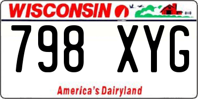WI license plate 798XYG