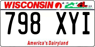 WI license plate 798XYI