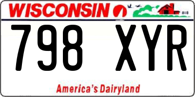 WI license plate 798XYR