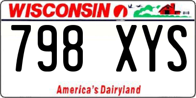 WI license plate 798XYS