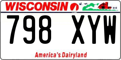 WI license plate 798XYW