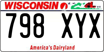 WI license plate 798XYX