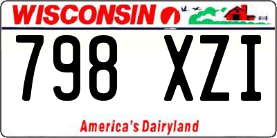 WI license plate 798XZI