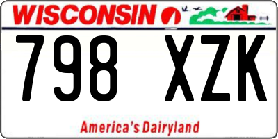 WI license plate 798XZK
