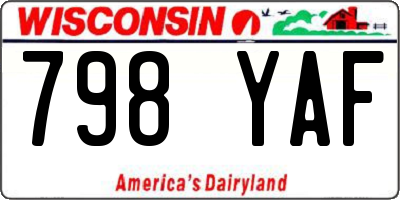 WI license plate 798YAF