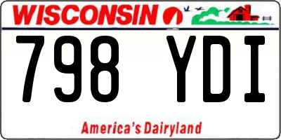 WI license plate 798YDI