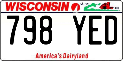 WI license plate 798YED