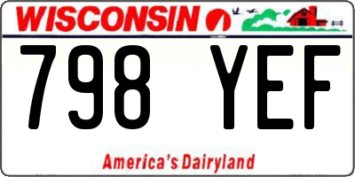 WI license plate 798YEF