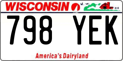WI license plate 798YEK