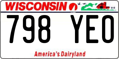 WI license plate 798YEO