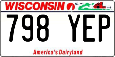 WI license plate 798YEP