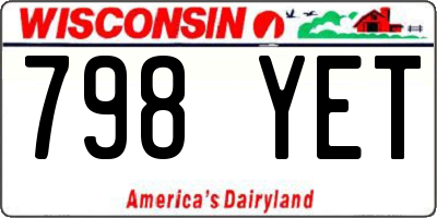 WI license plate 798YET