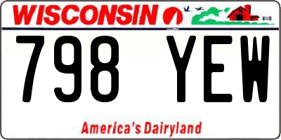 WI license plate 798YEW