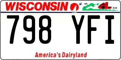 WI license plate 798YFI