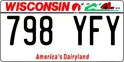 WI license plate 798YFY