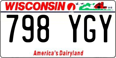WI license plate 798YGY