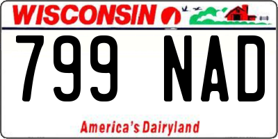 WI license plate 799NAD