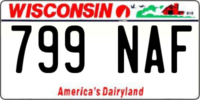 WI license plate 799NAF