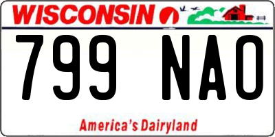 WI license plate 799NAO