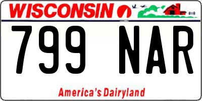 WI license plate 799NAR