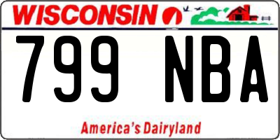 WI license plate 799NBA