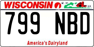 WI license plate 799NBD