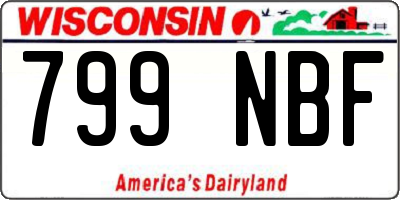WI license plate 799NBF