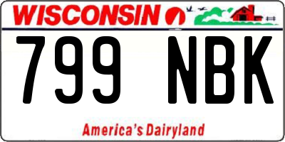 WI license plate 799NBK
