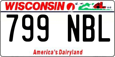 WI license plate 799NBL
