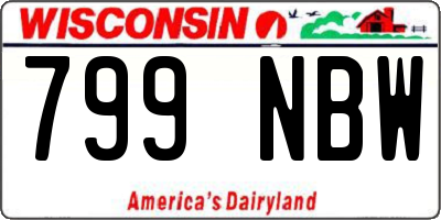 WI license plate 799NBW