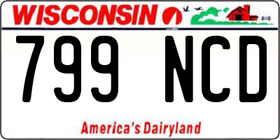 WI license plate 799NCD