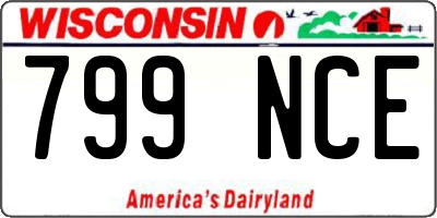 WI license plate 799NCE
