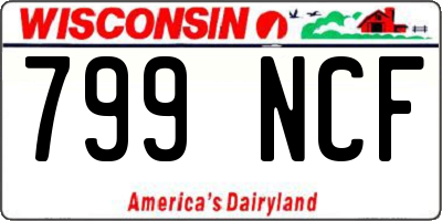 WI license plate 799NCF