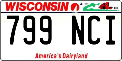 WI license plate 799NCI