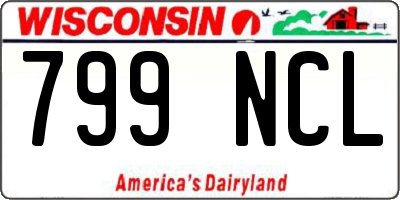 WI license plate 799NCL