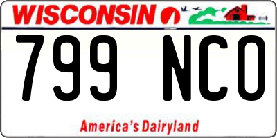 WI license plate 799NCO
