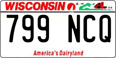 WI license plate 799NCQ