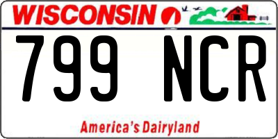 WI license plate 799NCR