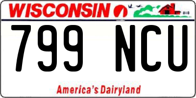WI license plate 799NCU