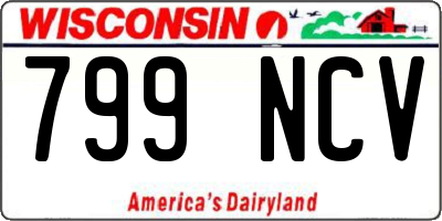WI license plate 799NCV