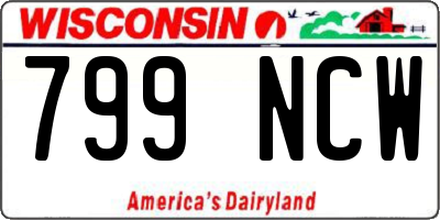 WI license plate 799NCW