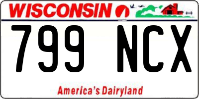 WI license plate 799NCX