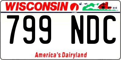 WI license plate 799NDC